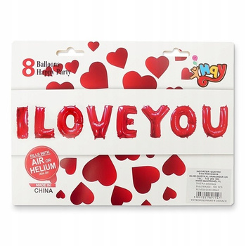 BALONY NAPIS I LOVE YOU KOCHAM CIĘ WALENTYNKI