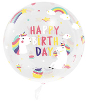 BALON FOLIOWY PRZEZROCZYSTY JEDNOROŻEC UNICORN 45cm