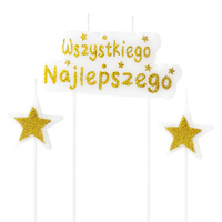 ŚWIECZKI URODZINOWE WSZYSTKIEGO NAJLEPSZEGO ZŁOTE