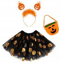 STRÓJ KOSTIUM DYNIA HALLOWEEN OPASKA + TUTU W DYNIE + TOREBKA NA CUKIERKI