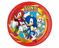 TALERZYKI PAPIEROWE URODZINOWE SONIC 8szt 23cm