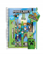 MINECRAFT - ZESTAW PRZYBORÓW SZKOLNYCH LINIJKA OŁÓWEK DŁUGOPIS TEMPERÓWKA