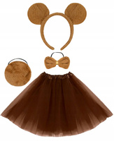 STRÓJ MIŚ PLUSZOWA OPASKA Z USZAMI OGON MUSZKA + SPÓDNICZKA TUTU