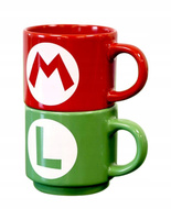 ZESTAW PREZENTOWY 2x KUBEK CERAMICZNY MARIO + LUIGI ORYGINALNY