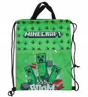 MINECRAFT CREEPER BOOM WOREK NA BUTY Z KIESZONKĄ 44 x 34 cm ZIELONY
