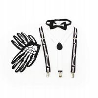 ZESTAW MUSZKA SZELKI RĘKAWICZKI KOŚCI ŚMIERĆ KOSTUCHA HALLOWEEN